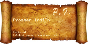 Prosser Irén névjegykártya